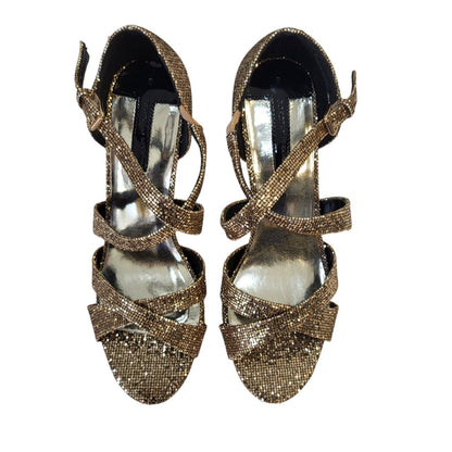 Dorothy Perkins Becca Gold Buckle Heel Shoes Uk Women's Size 6