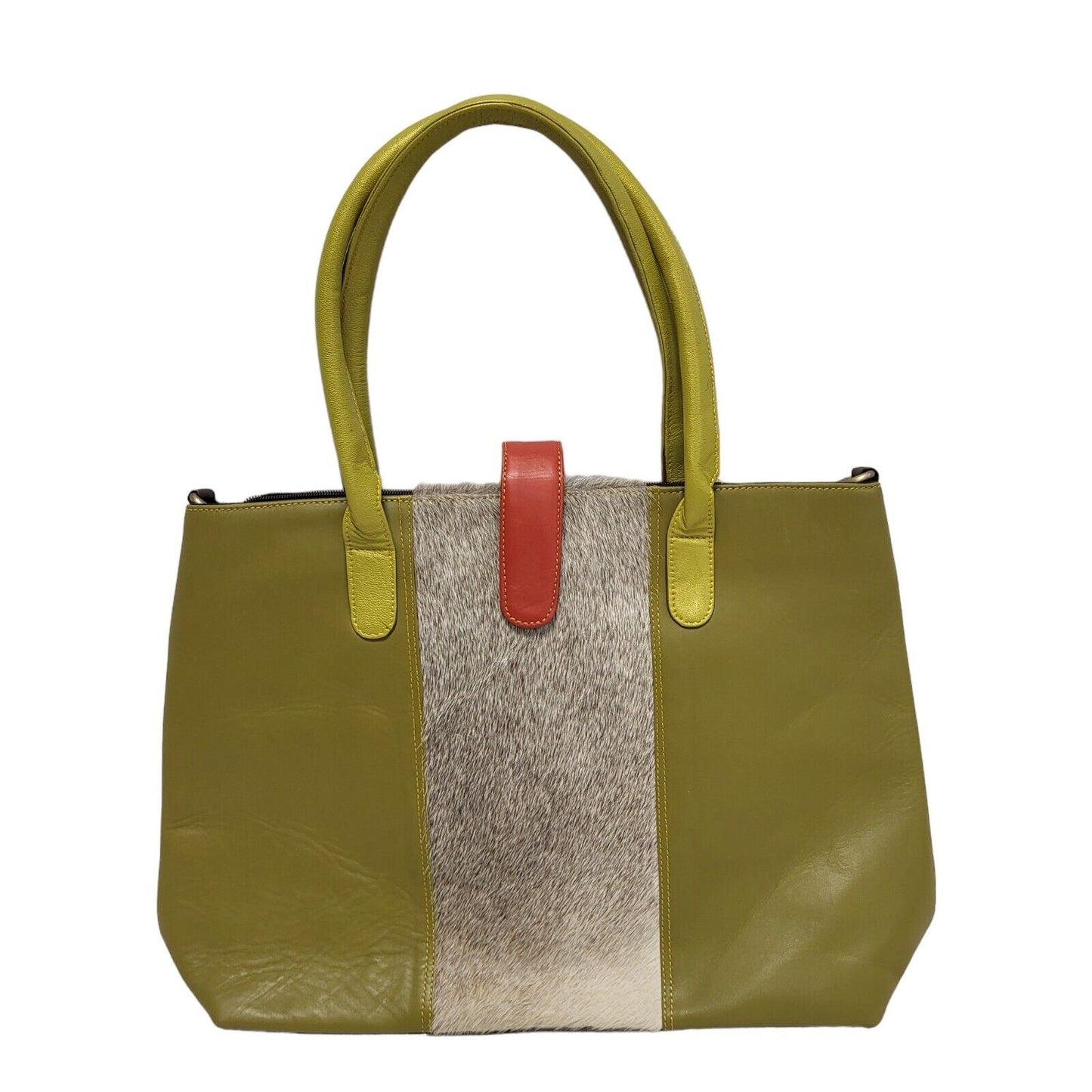 Vintage Green Faux Leather Shoulder Bag Uk Women's Size 12" x 18"