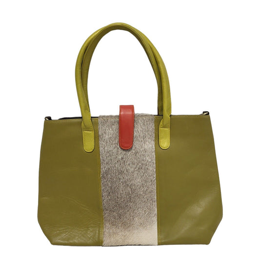 Vintage Green Faux Leather Shoulder Bag Uk Women's Size 12" x 18"