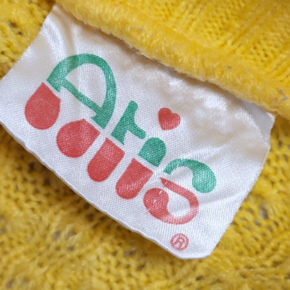 Atis 80s Vintage Yellow V-Neck Jumper Uk Women's Size Small