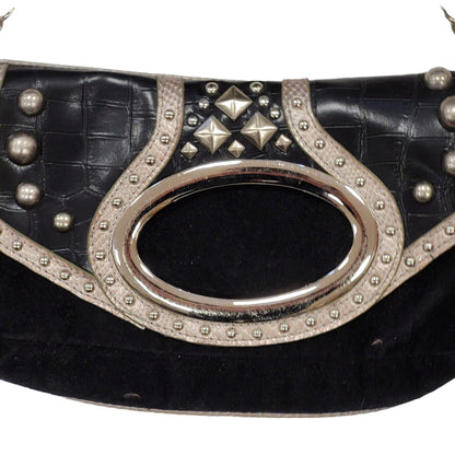 Morgan Black Leather Small Shoulder Bag Uk Women's Size  10.5" x 6"
