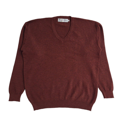 Park Avenue Wool Burgundy V-Neck Vintage 90's Jumper Men's UK XL