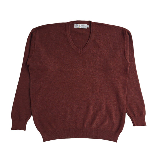 Park Avenue Wool Burgundy V-Neck Vintage 90's Jumper Men's UK XL
