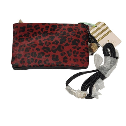 Oasis Red Black Zip Leather Micro Hand Bag Uk Women's Size 4.5" x 7.5" Bnwt