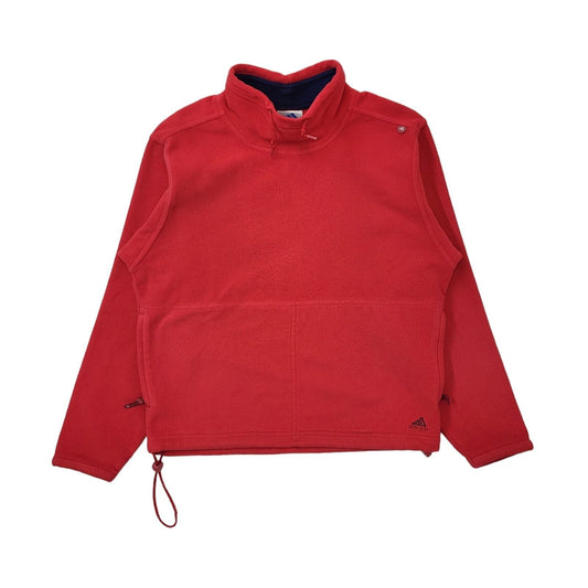 Adidas 90s Vintage Active Wear Red Fleece Top Women's Size 12 Eu 40