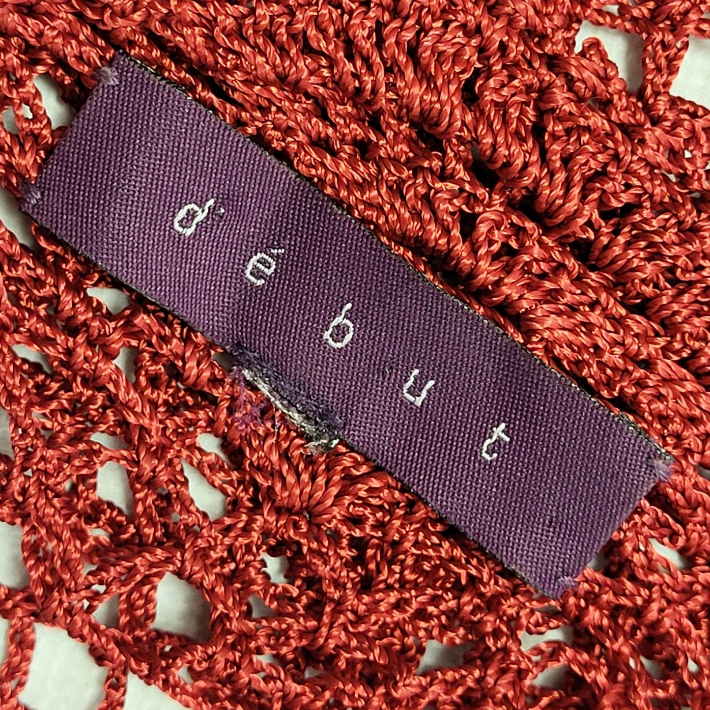 Debut Vintage Y2K Red Button 3/4 Sleeve Cropped Cardigan Womens UK 14