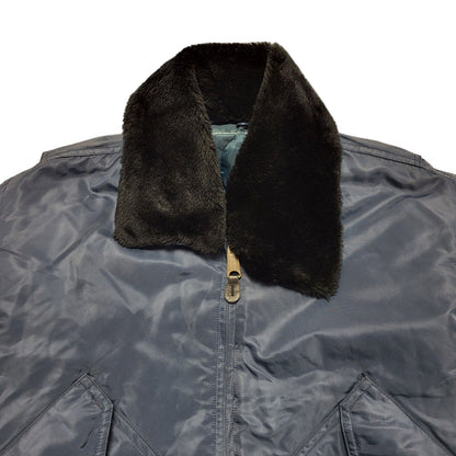 80s Vintage Navy Blue Zipped Jacket Uk Men's Size XL