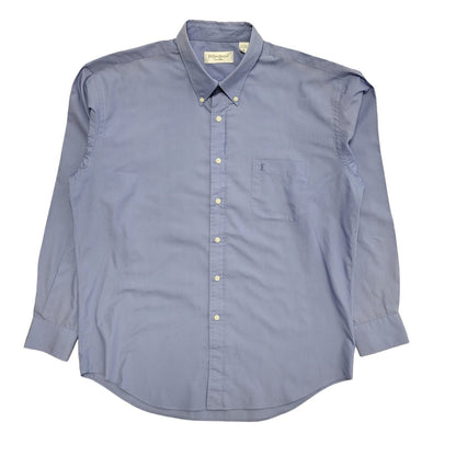 Yves Saint Laurent Vintage 90s Blue Long Sleeve Shirt Uk Men's Size XL