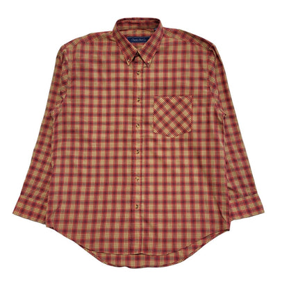 Classic Shirt Co Vintage Y2k Red Check Long Sleeve Shirt Men's UK L