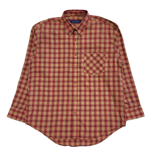 Classic Shirt Co Vintage Y2k Red Check Long Sleeve Shirt Men's UK L