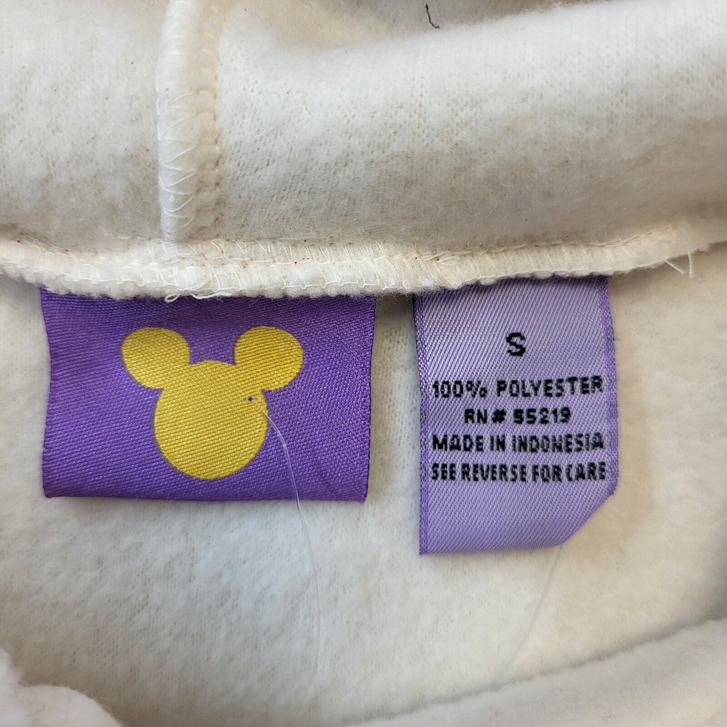 Disney Y2K Vintage Beige Hooded 1/4 Zip Fleece Women's Size Small