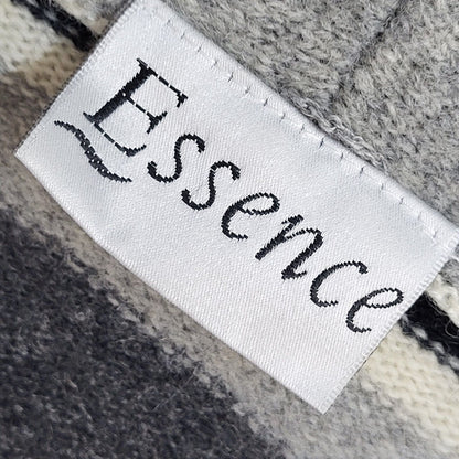 Essence 90s Vintage Grey Striped Button Up Cardigan UK Women's Size 16