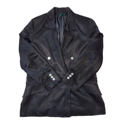 Canda C&A 80s Vintage Black Double Breasted Blazer Jacket Women's Size 16