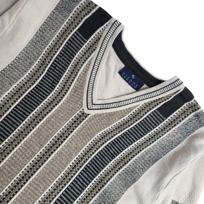Pierre Sangan Vintage 90's Beige Black Jumper UK Men's Size M