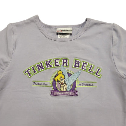 Disney Tinker Bell Light Blue Crew Neck T-Shirt Youth Size M BNWT