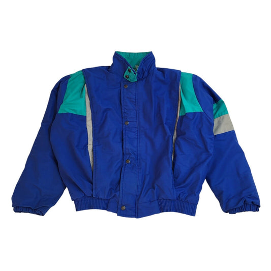 Vintage 90's Blue Zip & Snap Jacket UK Men's Size Small