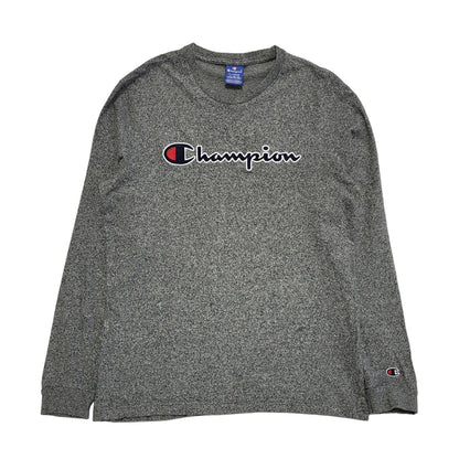 Champion Vintage 90s Grey Long Sleeve T-Shirt Mens UK Size XL