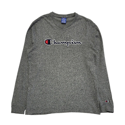 Champion Vintage 90s Grey Long Sleeve T-Shirt Mens UK Size XL