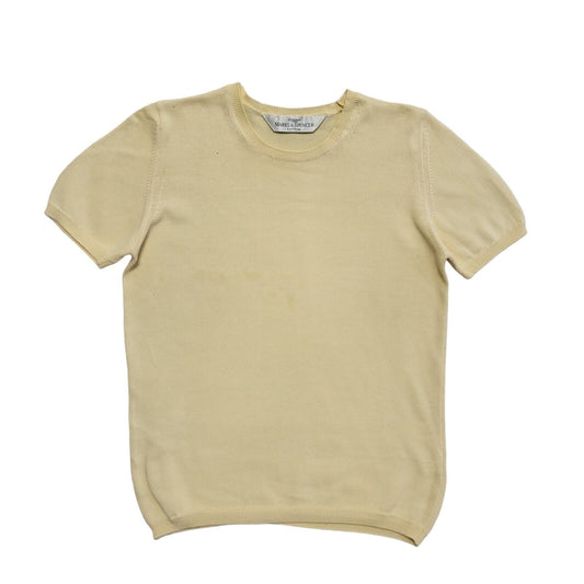 St Michael Vintage 90s Yellow Round Neck T-Shirt Uk Women's Size 8