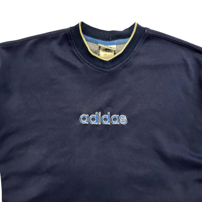 Adidas 90's Spell Out Navy Blue Crew Neck Sweatshirt Uk Men's UK Size S
