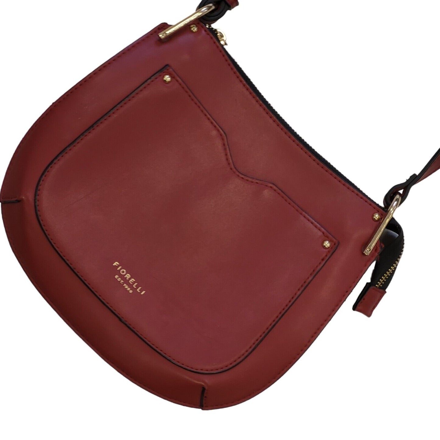 Fiorelli Red Leather Shoulder Saddle Bag Uk Women's 9.5" x 8.5"
