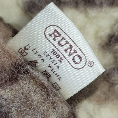 Runo Vintage 90's Beige & Brown Retro Wool Gilet Womens UK Size 20
