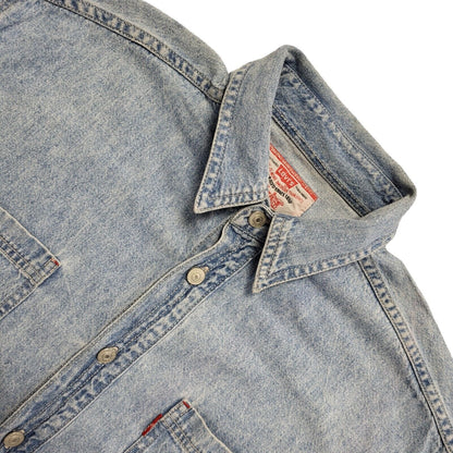 Levi's Vintage 90s Light Blue Long Sleeve Denim Shirt Uk Men's Size L