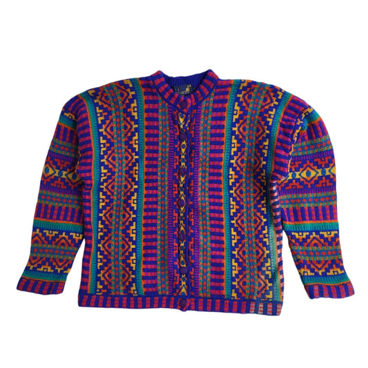 Tulchan Vintage 90's Purple Pink Knitted Cardigan UK Women's Size M