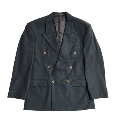 St Michael Vintage 90's Green Double Breasted Button Jacket UK Men's Size M