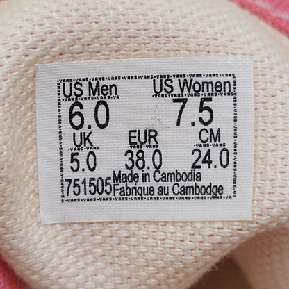 Vans Pink & White Lace-up Sports Casual Trainers Uk Women's Size 5
