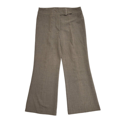 Next 90s Beige Wide Leg Dress Trousers Uk Women's 14 W32 L28