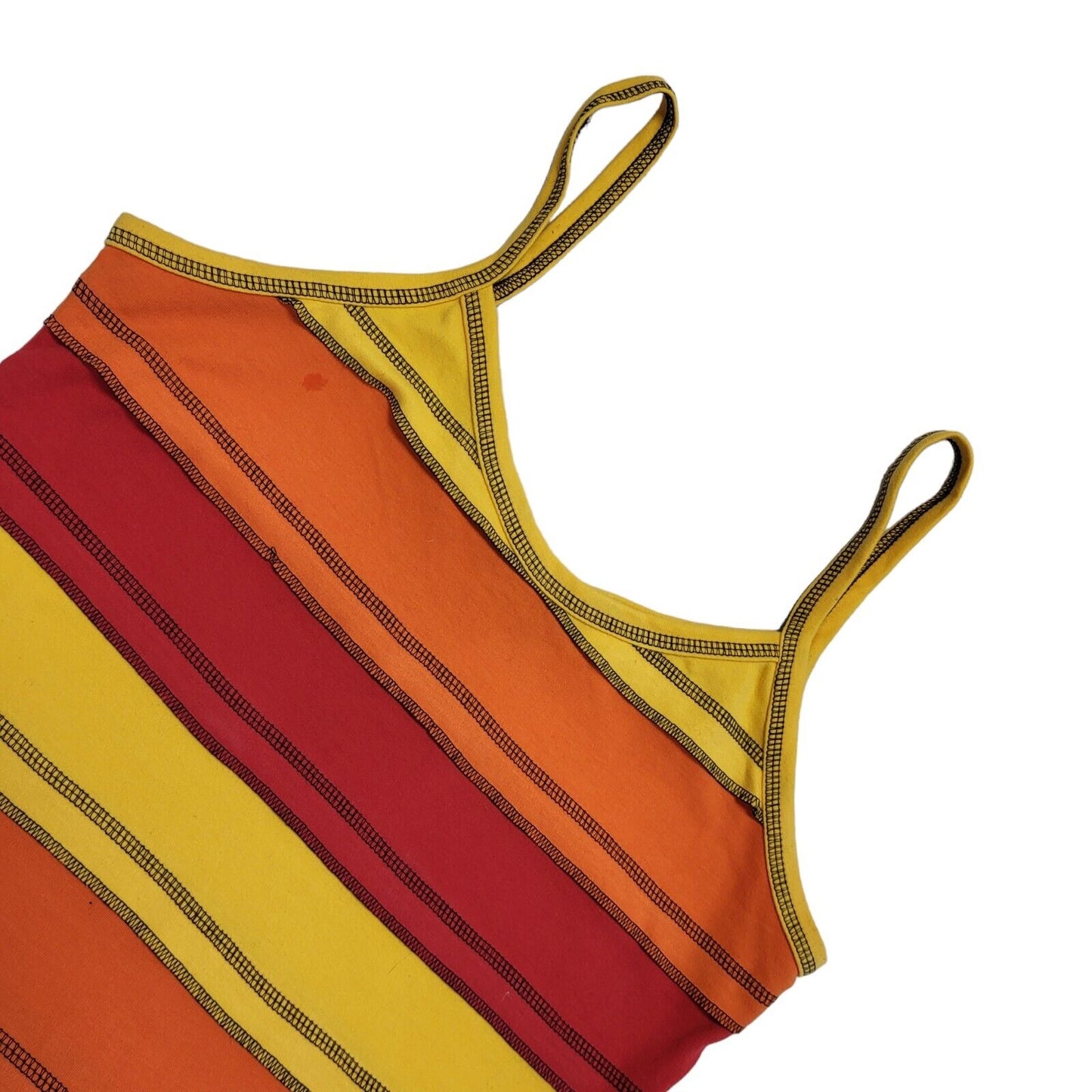 Nomads Vintage 90's Red & Yellow Strap Vest Top Womens UK Size S/M