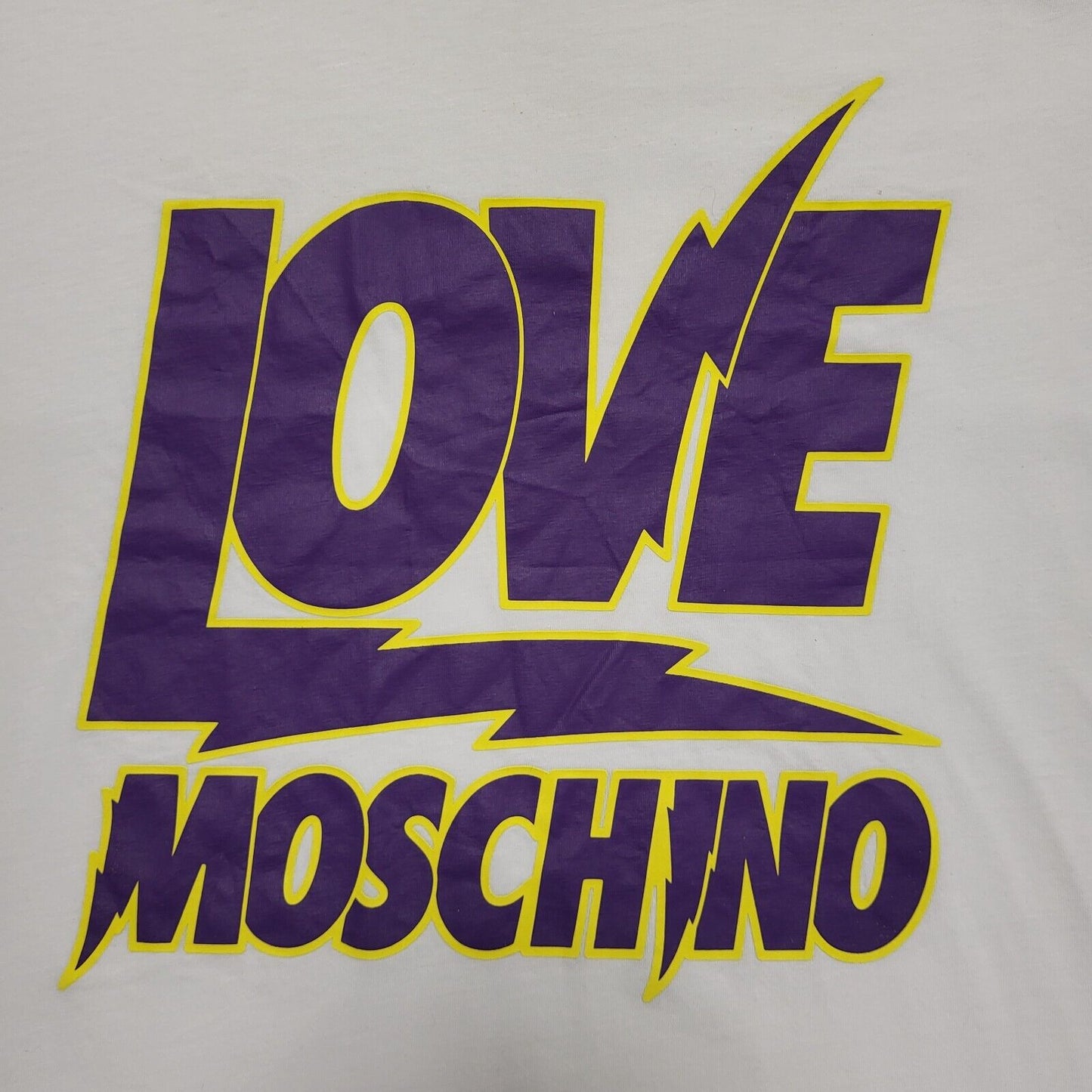 Moschino Love Y2K Vintage Round Neck White T-Shirt Women's Size 14 XLarge