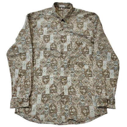 Gianni 90s Vintage Retro Abstract Long Sleeve Shirt Men's Size L