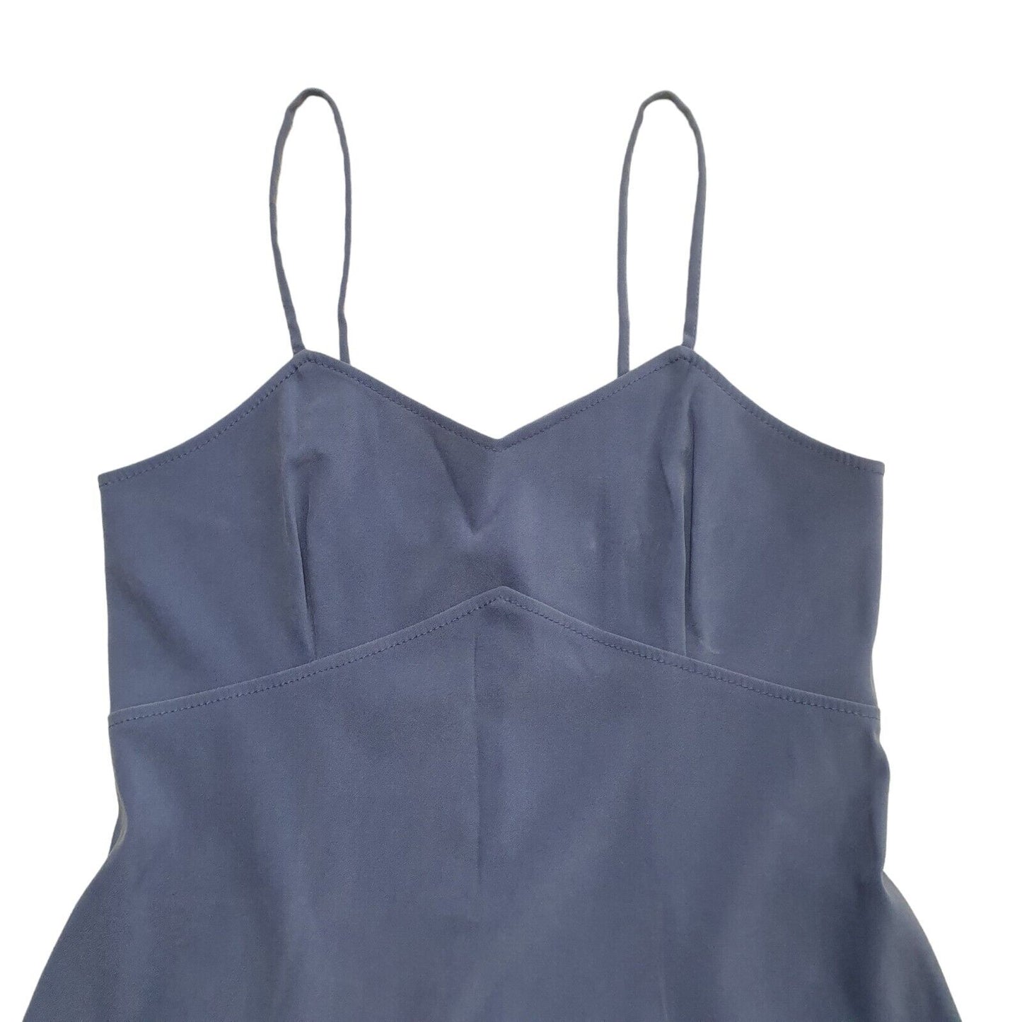 Next Vintage 90s Blue Spaghetti Strap Fit & Flare Dress Womens UK Size 14