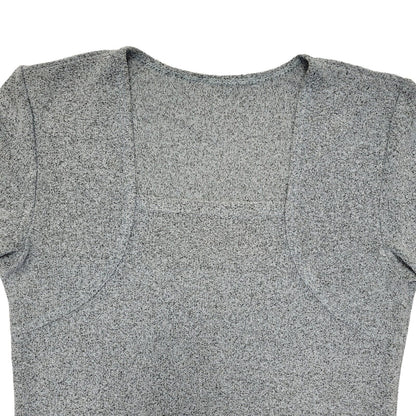 90s Vintage Grey Square Neck Midi Dress Women's Size 8