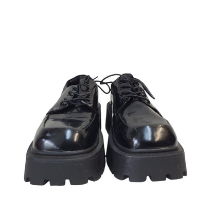 Truffle Black Lace-up Faux Leather Dress Shoes Uk Women's Size 5