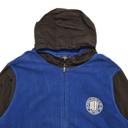 DKNY Blue Vintage 90s Chunky Cotton Hoodie Uk Men's Size L