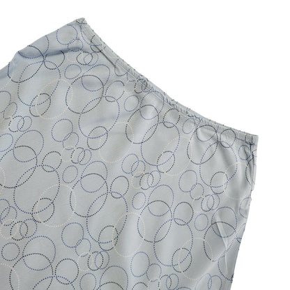 BHS Vintage 90's Blue Circle Print Midi A-Line Skirt Womens UK 12 W30