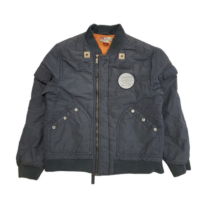 Diesel Grey Zip Up Bomber Jacket Uk Boys Size Large