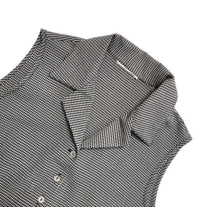 Vintage 90's Black & White Checked Sleeveless Shirt Womens UK Size S