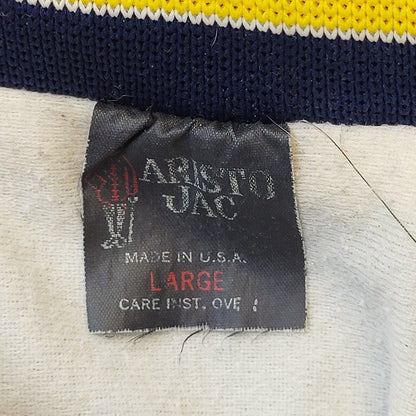 Aristo Jac Vintage 90s Navy Snap Fasten Bomber Jacket Men's Size Large