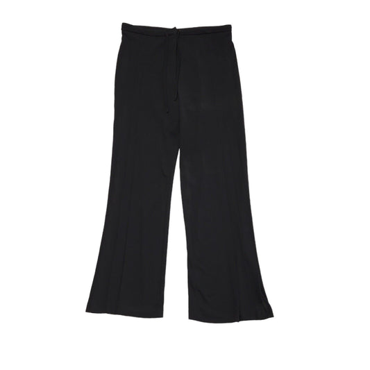 Vintage 80's Black Pleated Wide Leg Drawstring Trousers Womens UK 14 W32 L30