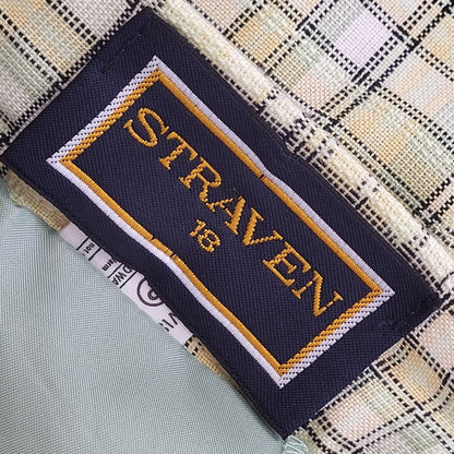 Straven Vintage 80's Green Checked Midi Skirt Womens UK Size 14 W32