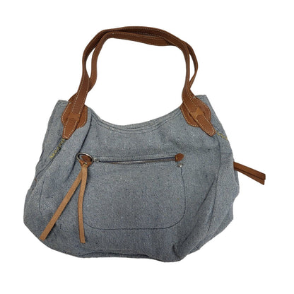 WS Light Blue Zip Medium Shoulder Bag Uk Women's Size 13" x 16"