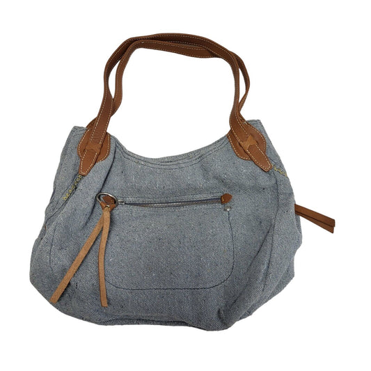WS Light Blue Zip Medium Shoulder Bag Uk Women's Size 13" x 16"