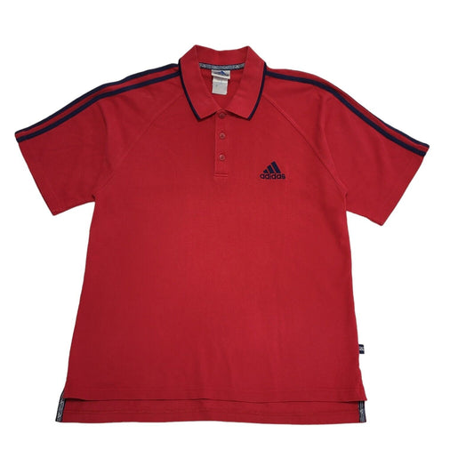 Adidas Vintage 90s Red Polo Shirt Mens Size Large