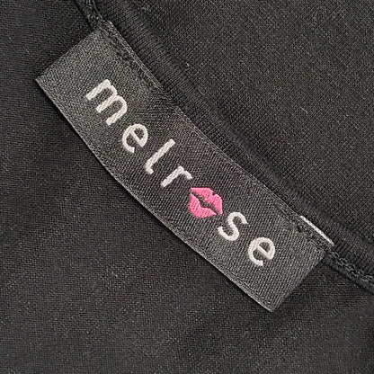 Melrose Vintage Y2K Black Metal Ring Detail Flared Sleeve Top Womens UK Size 10?