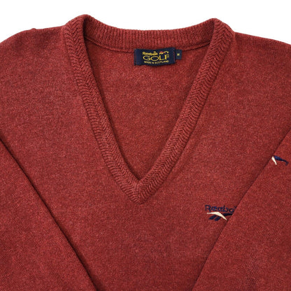 90s Vintage Reebok Golf Red Wool Jumper Men's Size Medium