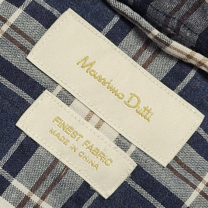 Massimo Dutti 90's Vintage BNWT Blue & White Check Long Sleeve Shirt Mens UK XL